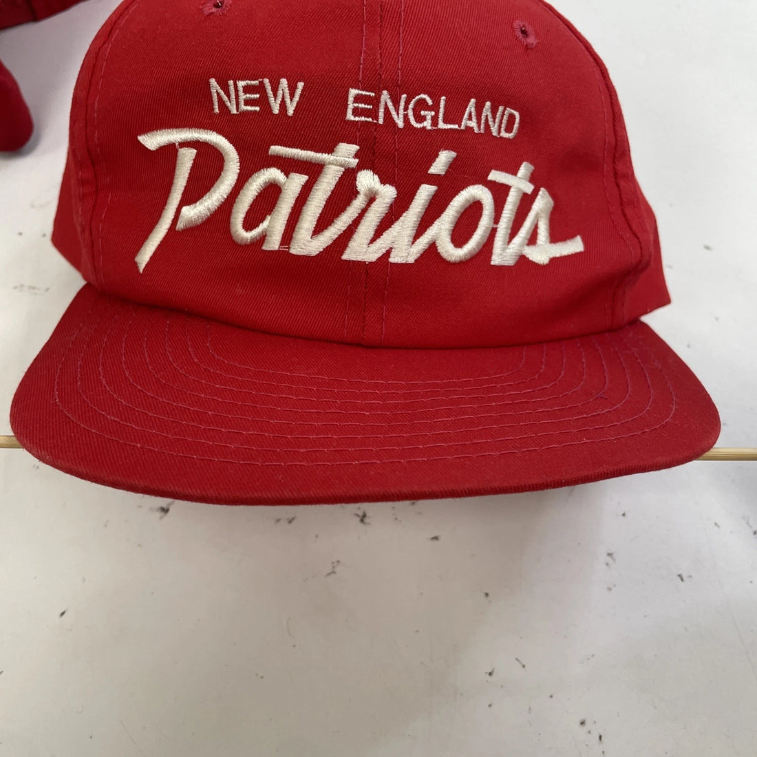 Vintage New England Patriots Script Sports Specialties Twill Snapback Hat OSFA