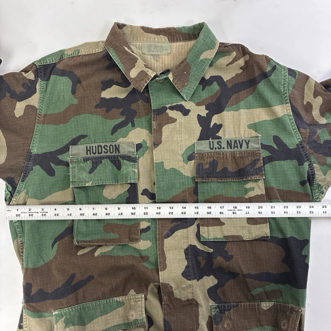 Vintage U.S. Army Hot Weather Woodland Camo Combat Jacket Size Large Long