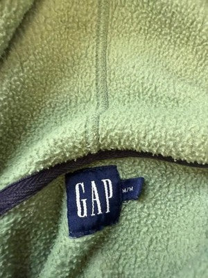Vintage Gap Fleece Sweatshirt Hoodie Size Medium Green