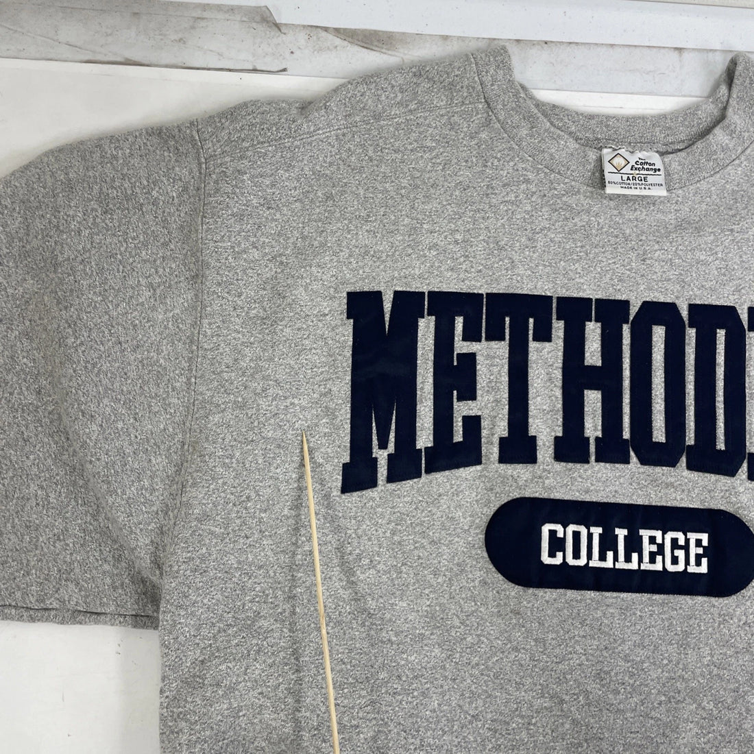 Vintage Methodist College Crewneck Sweatshirt Size Large