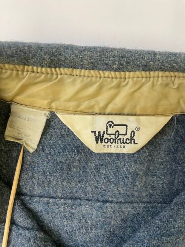 Vintage Woolrich Wool Button Up Shirt Size Large Blue Long Sleeve