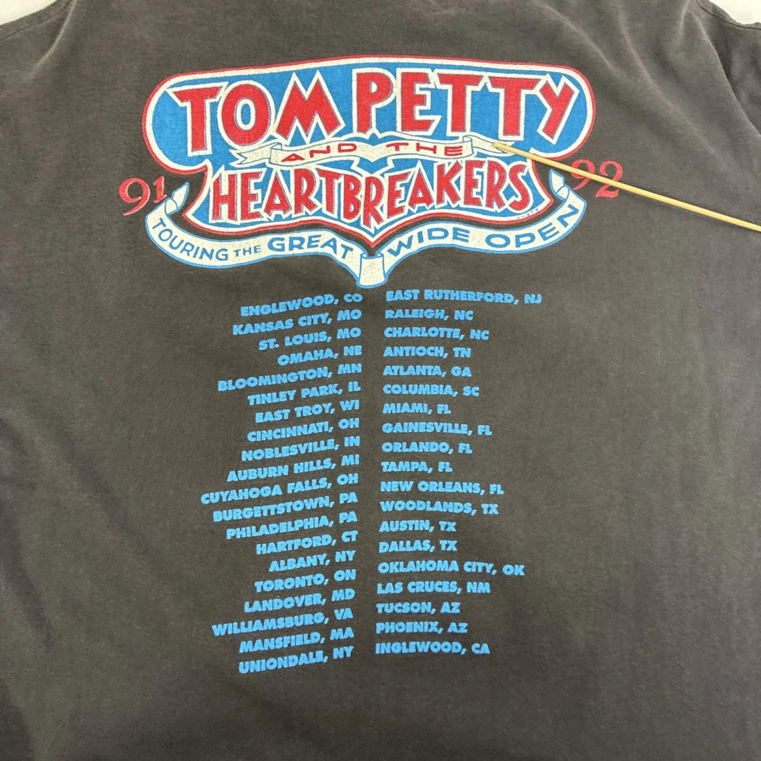 Vintage Tom Petty & The Heartbreakers Open Wide Crew T-Shirt Size XL 1991 90s