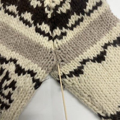Vintage Snowflake Wool Knit Cowichan Sweater Size Large