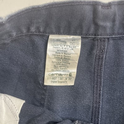 Carhartt Canvas Carpenter Work Pants Size 36 X 32 Blue