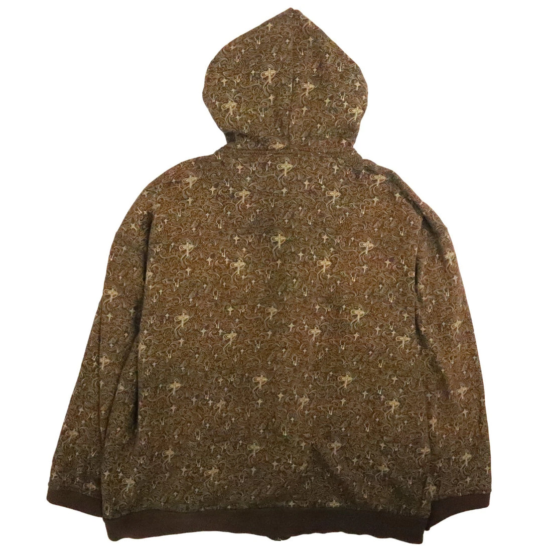 Vintage G-Unit Cross Full Zip Sweatshirt Hoodie Size 2XL Brown 50 Cent AOP Y2K