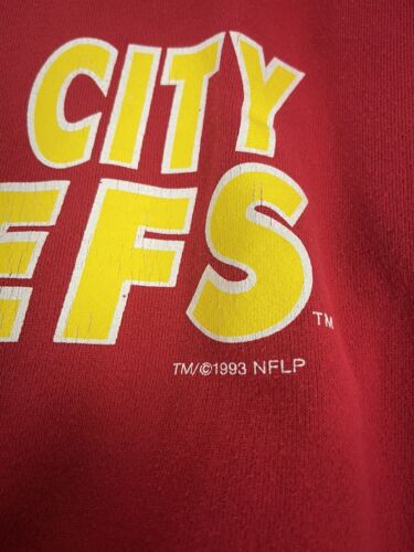 Vintage Kansas City Chiefs Sweatshirt Crewneck Size Large Red 1993 90s NFL