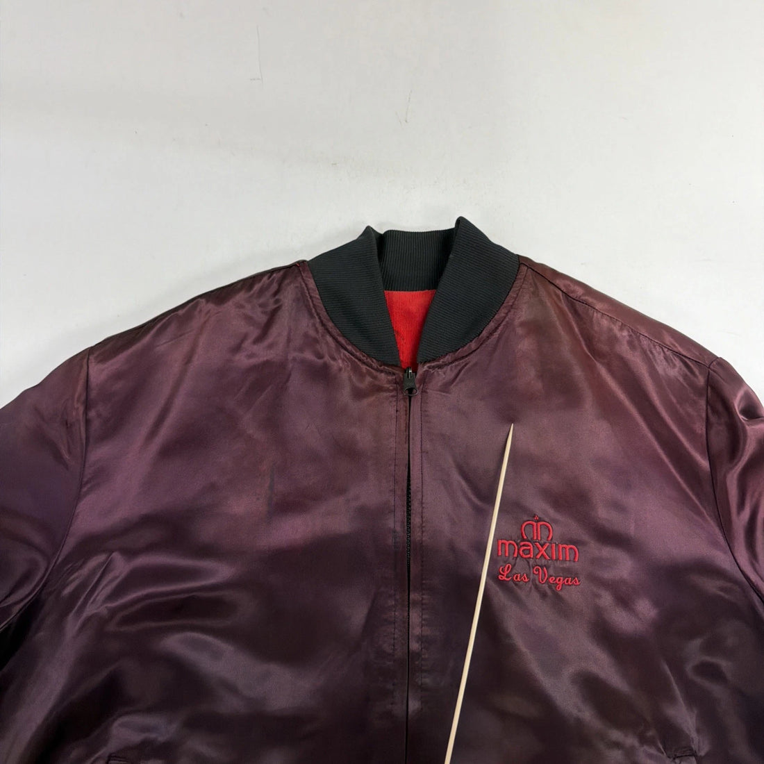 Vintage Maxim Las Vegas Satin Bomber Jacket Size 2XL Reversible