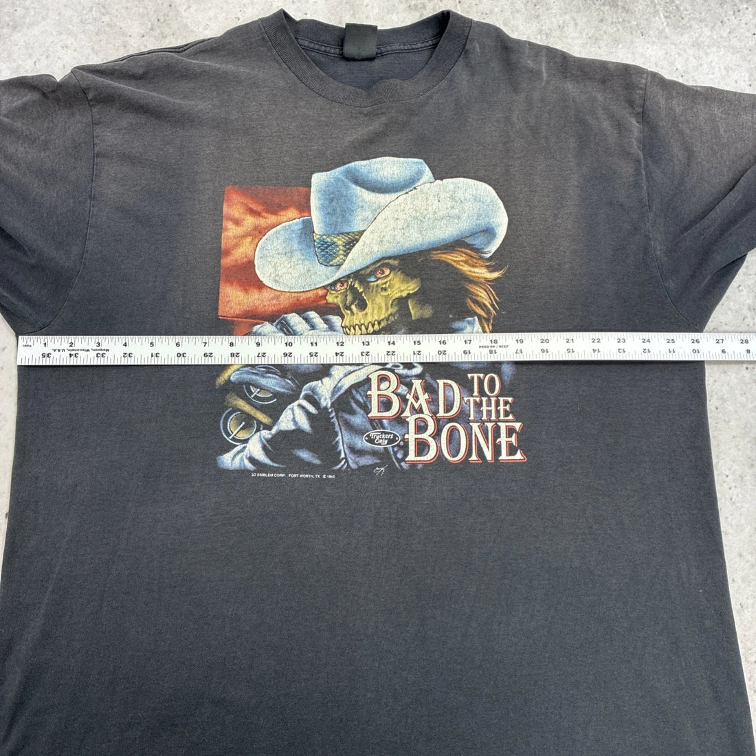Vintage 3D Emblem Truckers Only Bad To The Bone T-Shirt 3XL 1992
