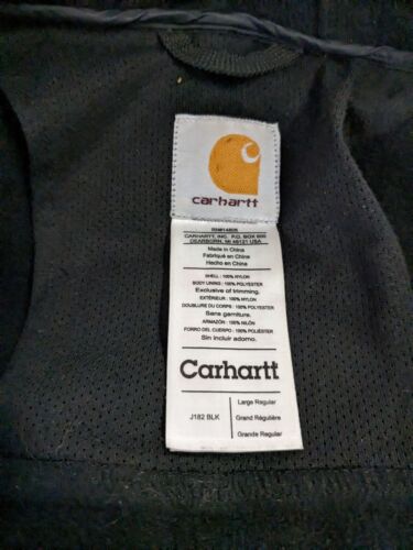Carhartt Light Shell Jacket Size Large Black J182