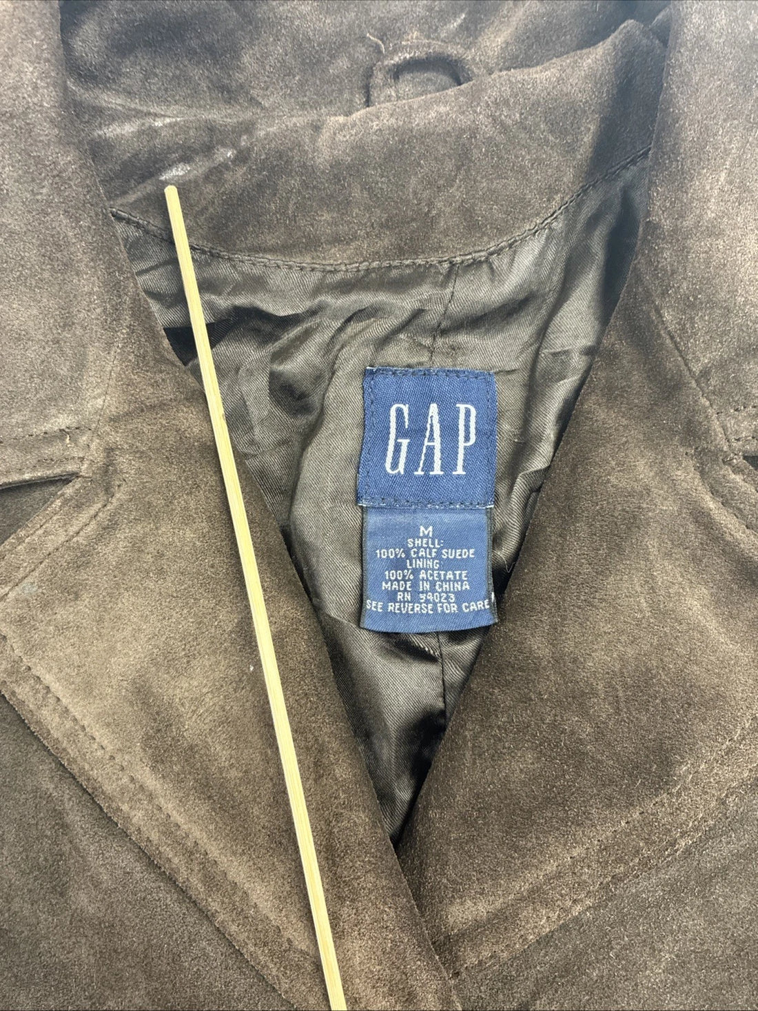 GAP Leather Suede Coat Jacket Size Medium Brown