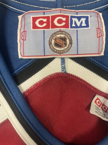 Vintage 90s CCM NHL Colorado Avalanche White Hockey Jersey Men’s Size XL