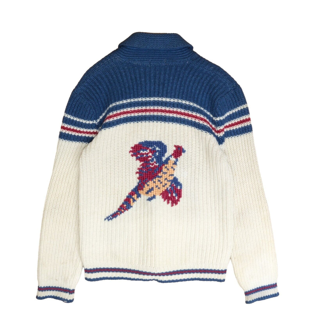 Vintage Pheasant Botany Wool Knit Cowichan Sweater Size Small