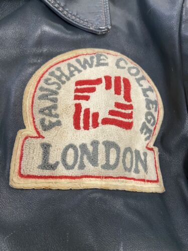 Vintage Fanshawe College Engineering Leather Varsity Jacket Size 44 90s