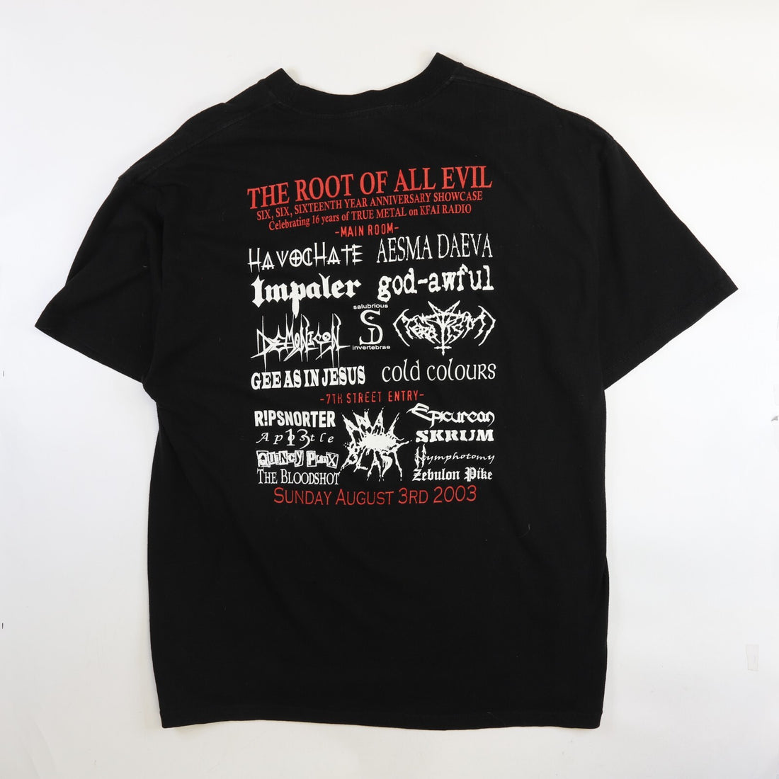Vintage The Root Of All Evil T-Shirt Size XL Metal Bands 2003