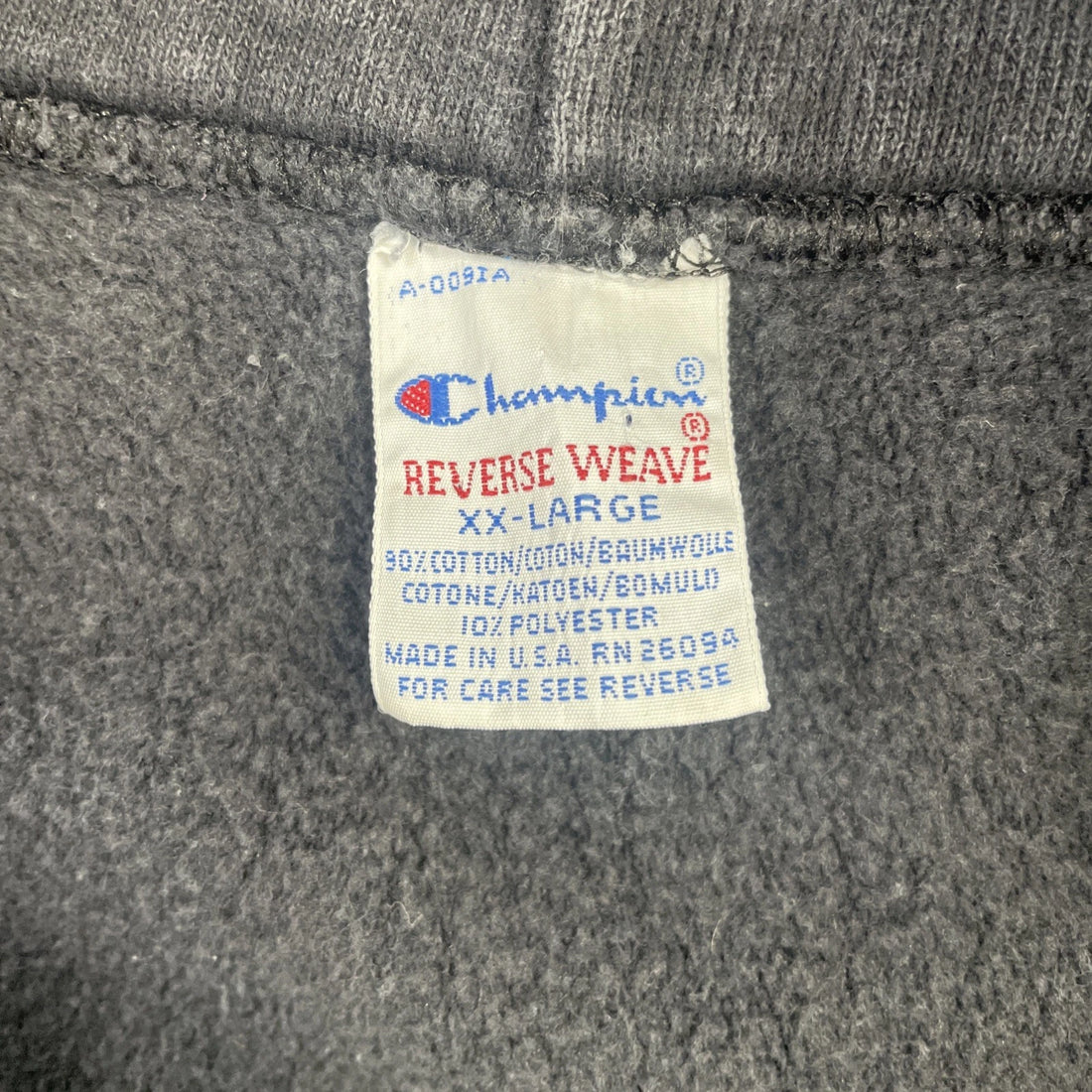 Vintage Champion Reverse Weave Full Zip Sweatshirt Hoodie Size 2XL Black 90s