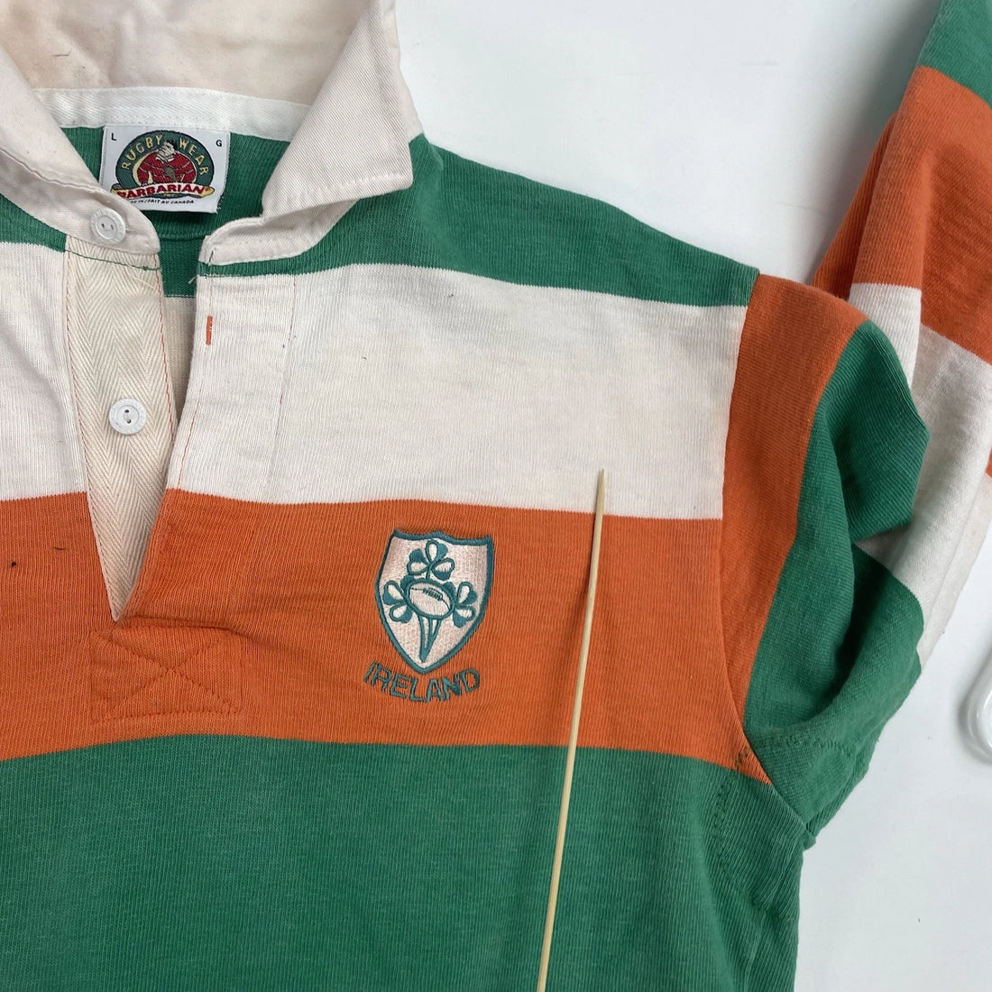 Vintage Ireland Barbarian Rugby Shirt Size Large Stripes