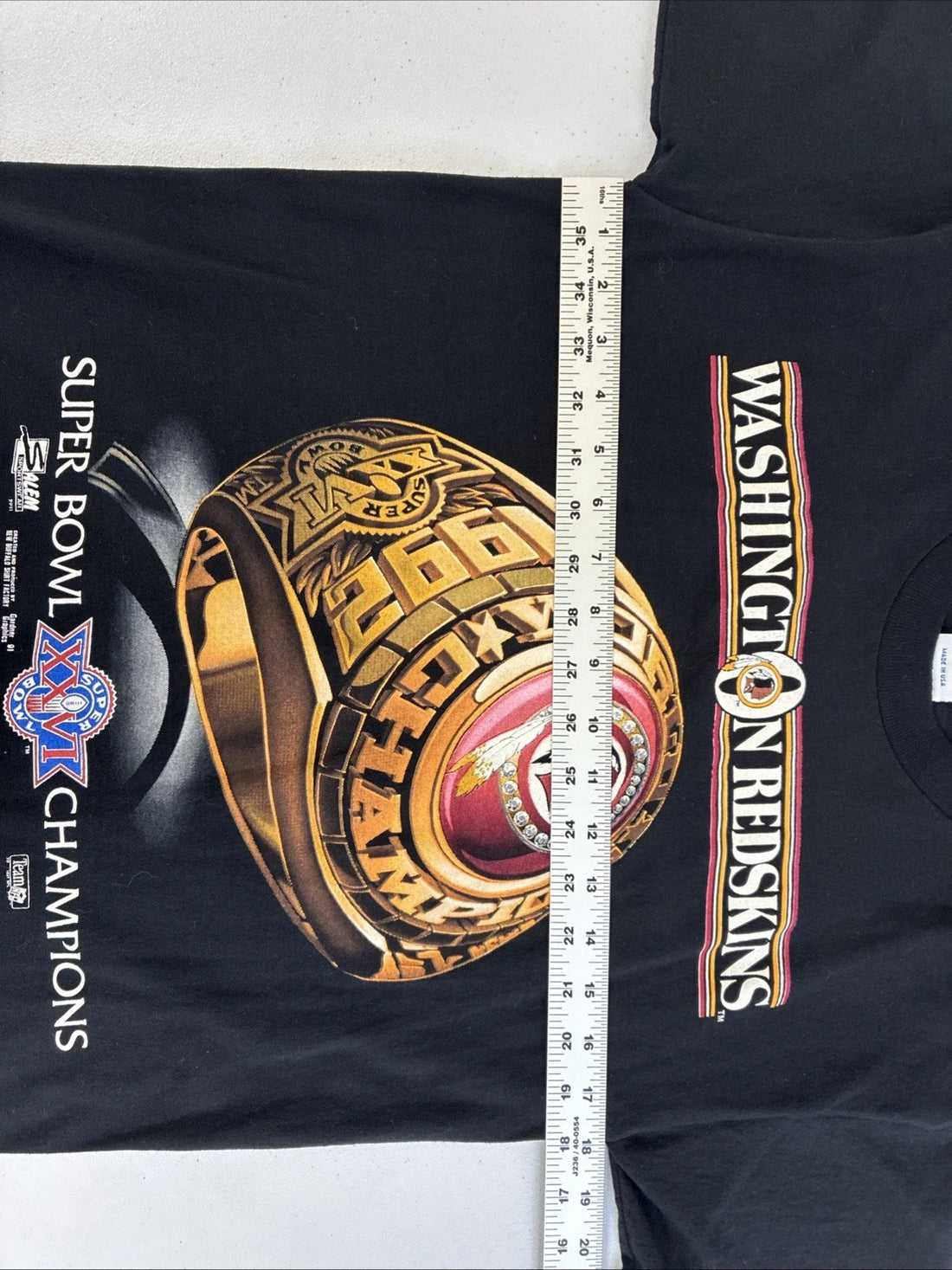 Vintage Washington Redskins Super Bowl XXVI Ring T-Shirt Medium NFL