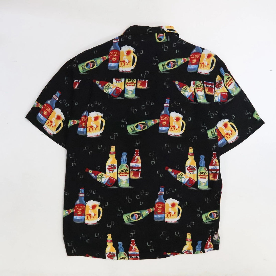 Beer Hawaiian Short Sleeve Button Up Shirt Size Small All Over Print