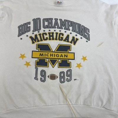 Vintage Michigan Wolverines Football Big 10 Champs Sweatshirt XL 1989 80s NCAA