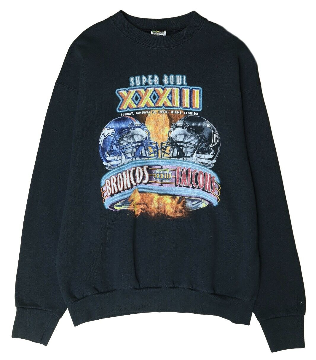 Vintage Broncos Falcons Super Bowl XXXIII Sweatshirt Size XL 1999 90s NFL