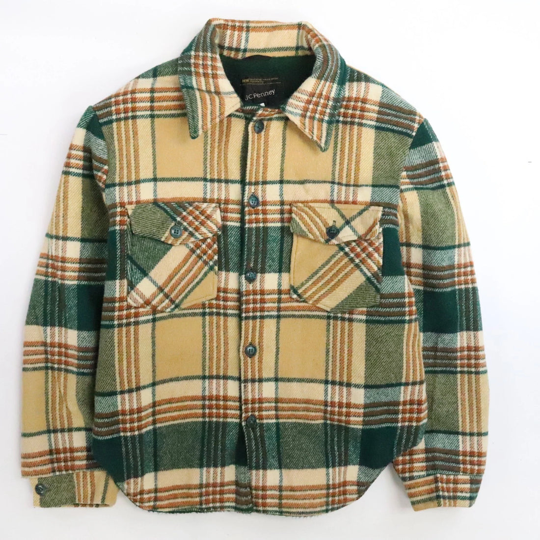 Vintage JC Penney Shirt Jacket Size XL Plaid Fleece Lined