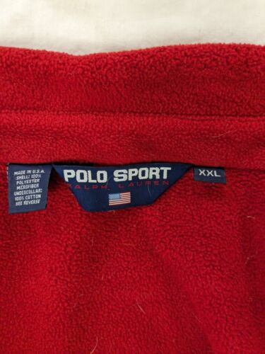 Vintage Polo Sport Ralph Lauren Full Zip Fleece Jacket Size 2XL Red