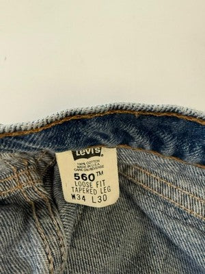 Vintage Levi's 560 Denim Jeans Pants Size 34 X 30