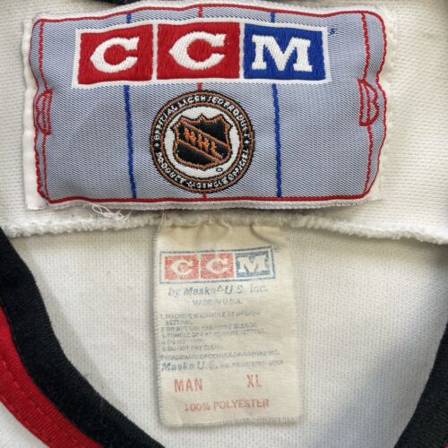 Vintage Chicago Blackhawks CCM Jersey Size XL White NHL