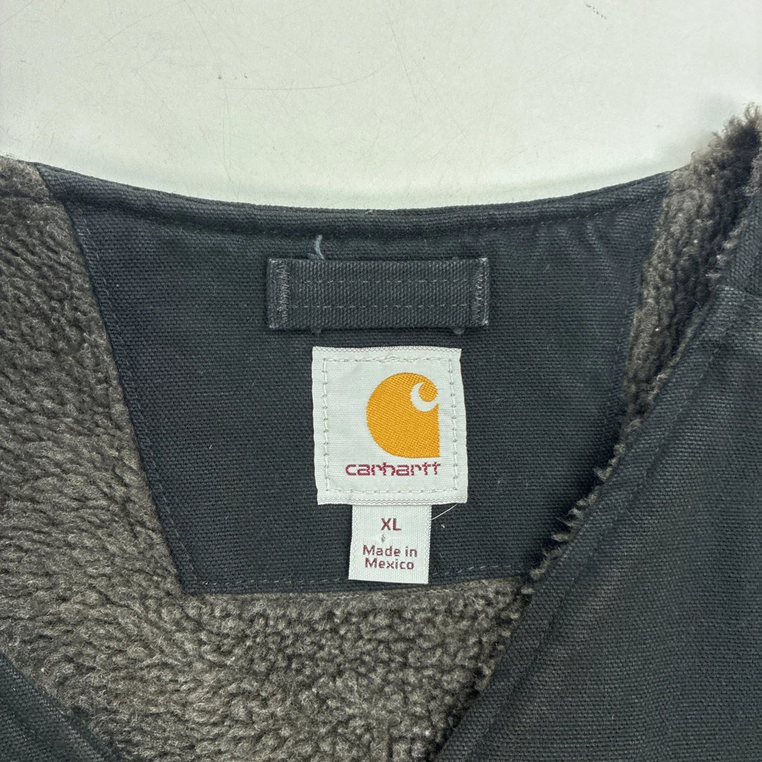 Carhartt Canvas Work Vest Jacket Size XL Sherpa Lined