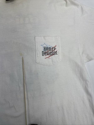Vintage Harley Davidson Motorcycles Louisville Pocket T-Shirt Size XL White