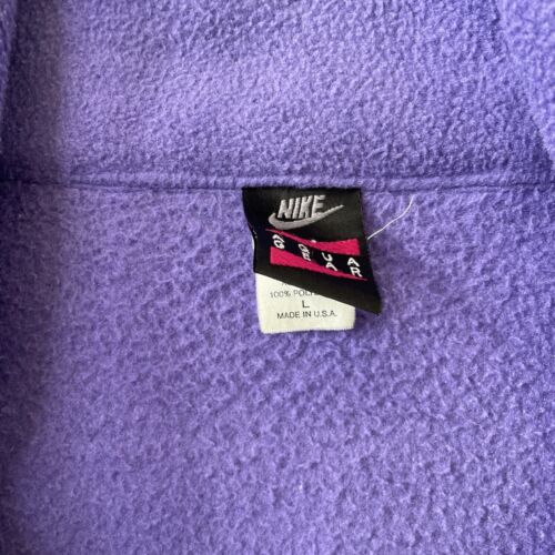 Vintage Nike Aqua Gear Fleece Jacket Size Large Purple Pink 90s