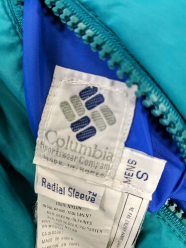 Vintage Columbia Reversible Bomber Jacket Size Small Teal Blue