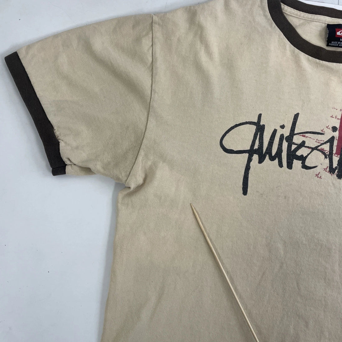 Vintage Quiksilver Ringer T-Shirt Size Medium Brown Y2K