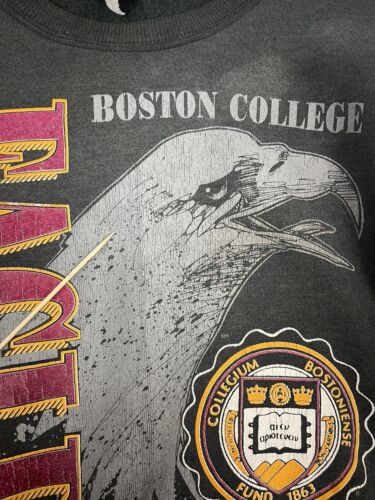 Vintage Boston College Eagles Crest Sweatshirt Crewneck Size Large 90s NCAA