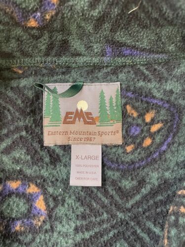 Vintage Western Aztec Fleece Vest Jacket Size XL Green All Over Print