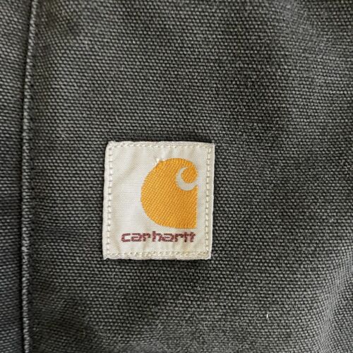 Carhartt Canvas Work Vest Jacket Size Medium Hooded Black