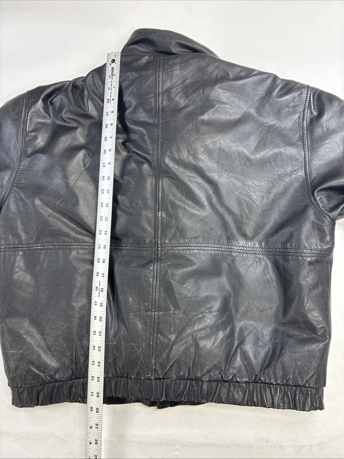 Outpost II Leather Bomber Jacket Size Large Black