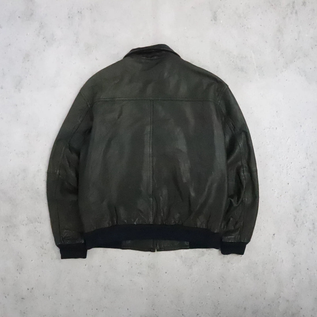 Vintage St. John's Bay Leather Bomber Jacket Size Medium
