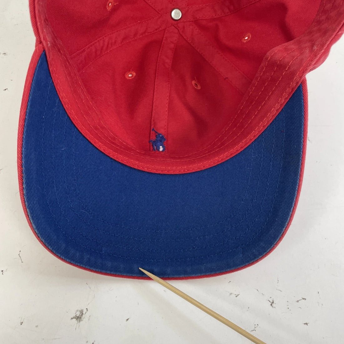 Vintage Polo Ralph Lauren Baseball Hat Cap Red Leather Strap