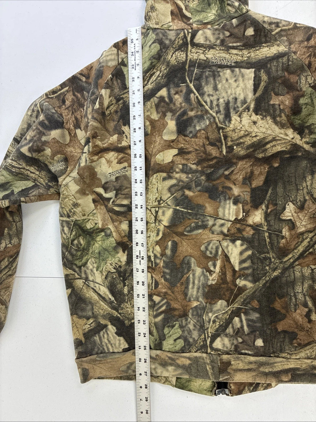 Vintage Walls Advantage Timber Camo Full Zip Sweatshirt Hoodie Large Tall