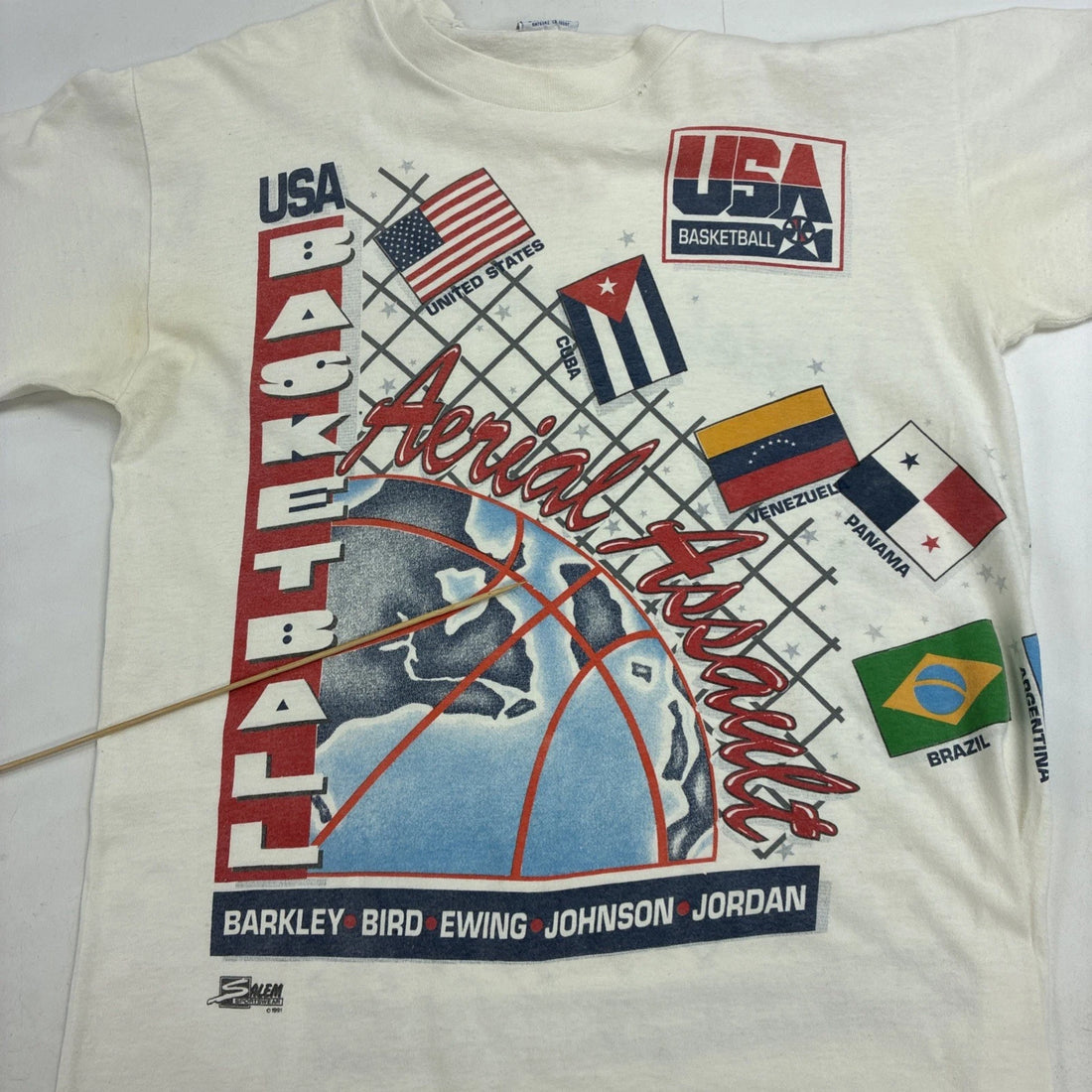 Vintage USA Basketball Aerial Assault Olympics T-Shirt Large Dream Team 90s