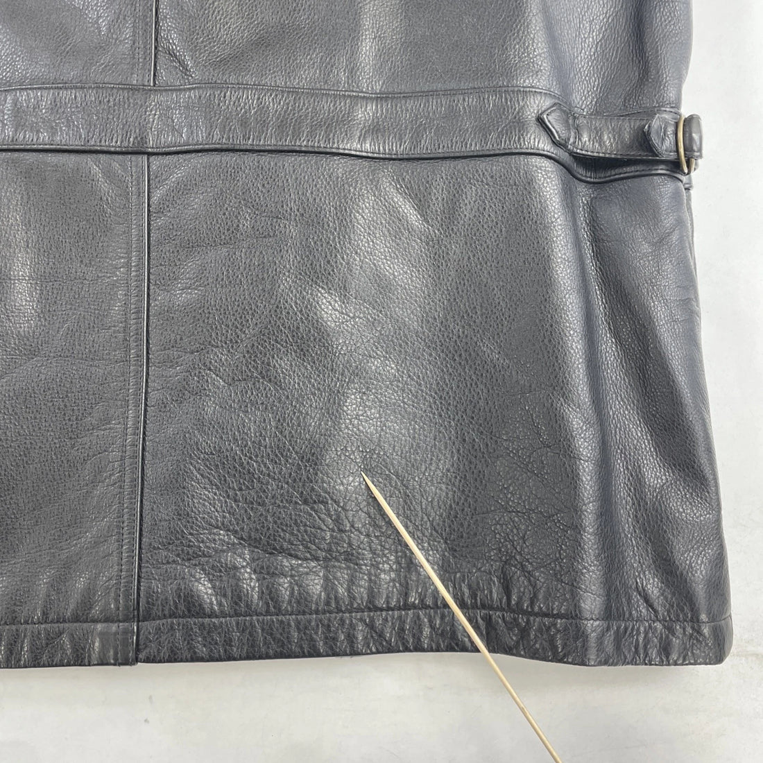 Vintage Tommy Hilfiger Leather Coat Jacket Size Large Black