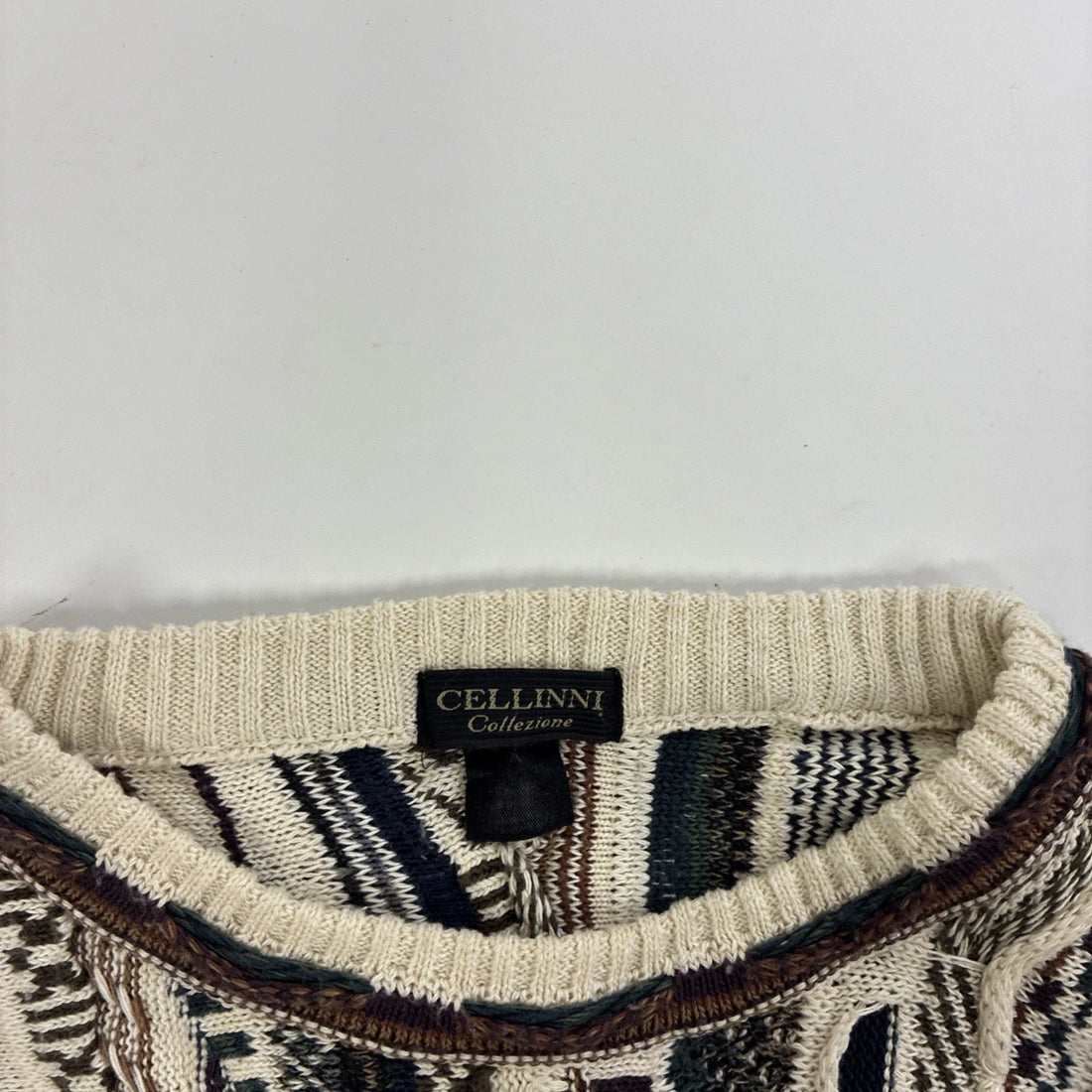Vintage Cellinni 3D Knit Crewneck Sweater Size XL