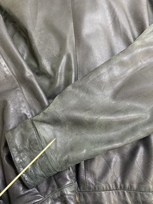 Vintage Leather Bomber Jacket Size Large Black