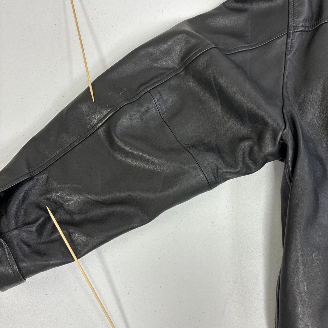 Vintage Gap Leather Coat Jacket Size Large Black