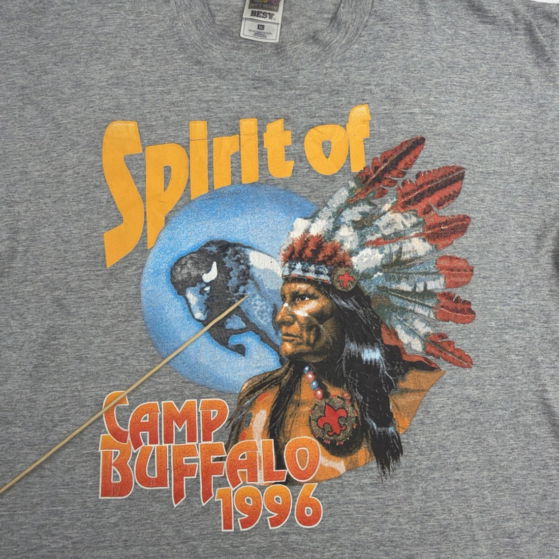 Vintage Spirit Of Camp Buffalo 1996 T-Shirt Size XL Native Chief Head 90s