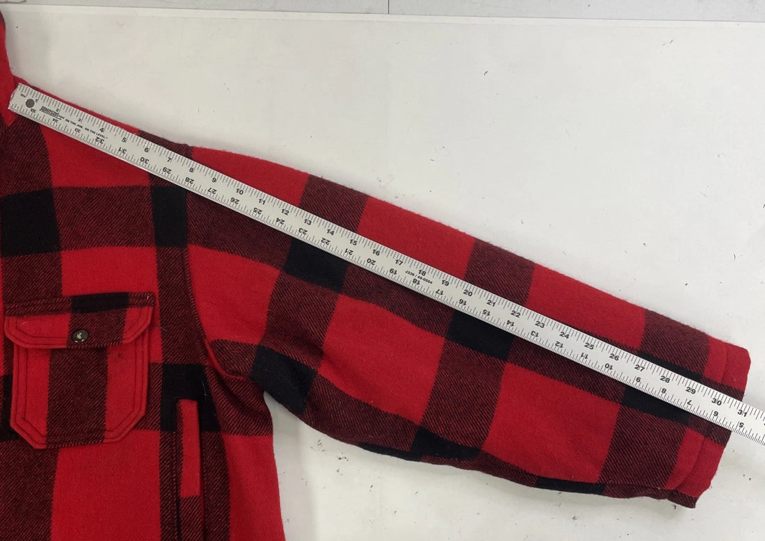 Vintage Woolrich Wool Mackinaw Hunting Coat Jacket Size 48 Buffalo Plaid