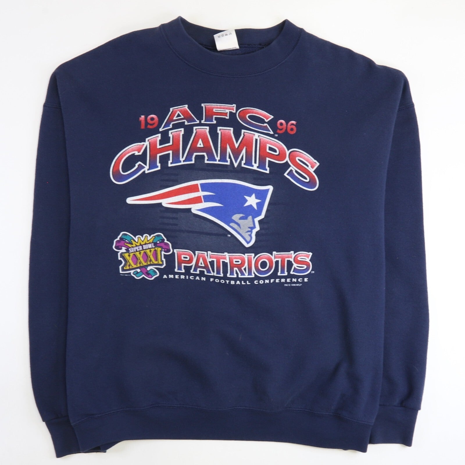 Vintage New England Patriots Super Bowl XXXI Sweatshirt Crewneck XL 19 –  Throwback Vault