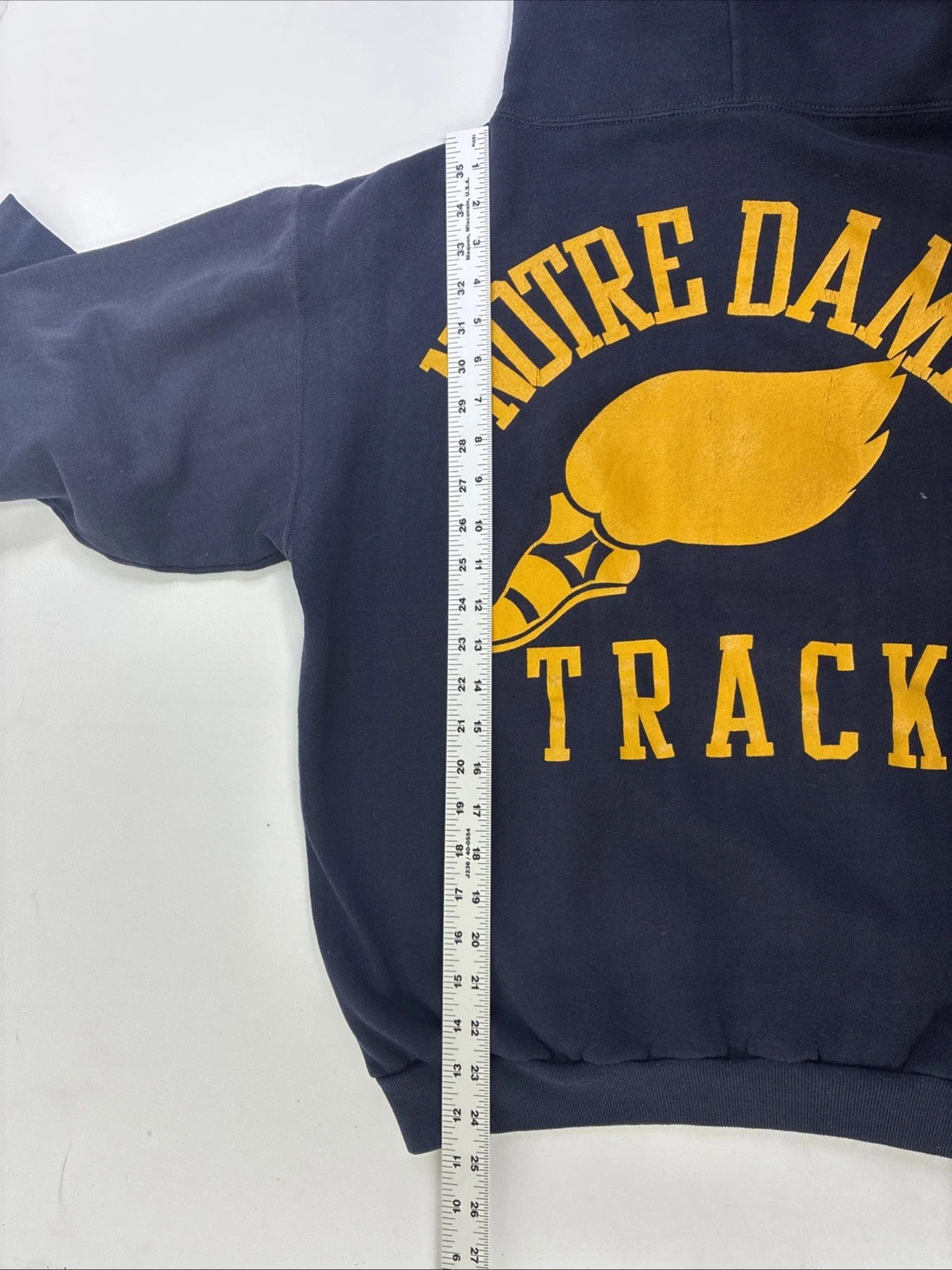Vintage Notre Dame Fighting Irish Track Russell Sweatshirt Hoodie Large 70s