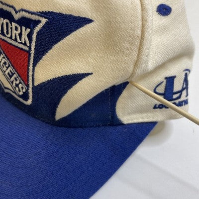 Vintage New York Rangers Logo Athletic Shark Tooth Wool Snapback Hat Cap 90s NHL